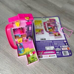 Mattel Pink Mini Dollhouse Carry Case Playset